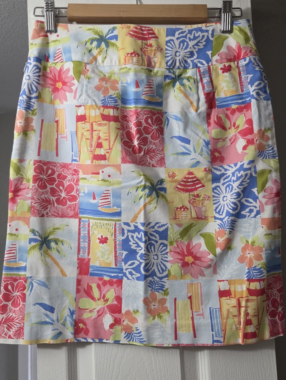 Talbots Patchwork Pencil Skirt Sz 4 - Picture 6 of 8